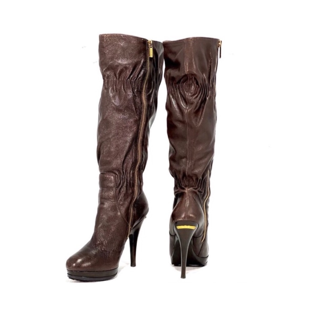MICHAEL KORS 'Webster' Brown Scrunch Napa Leather